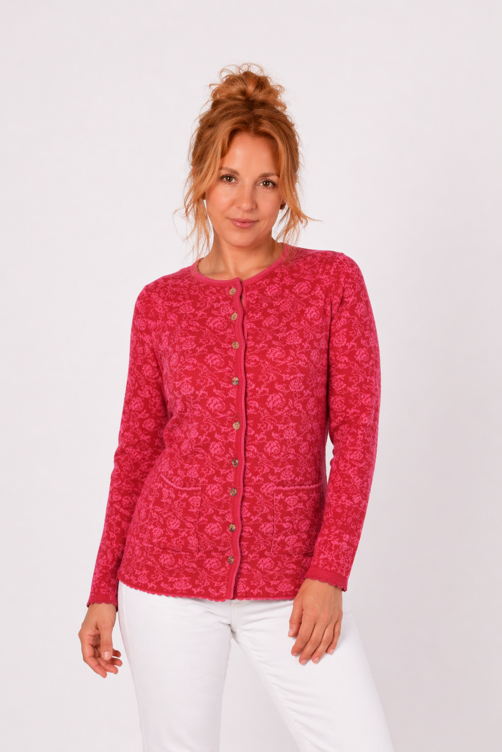 Long Knit Cardigan – Rose – Fuchsia