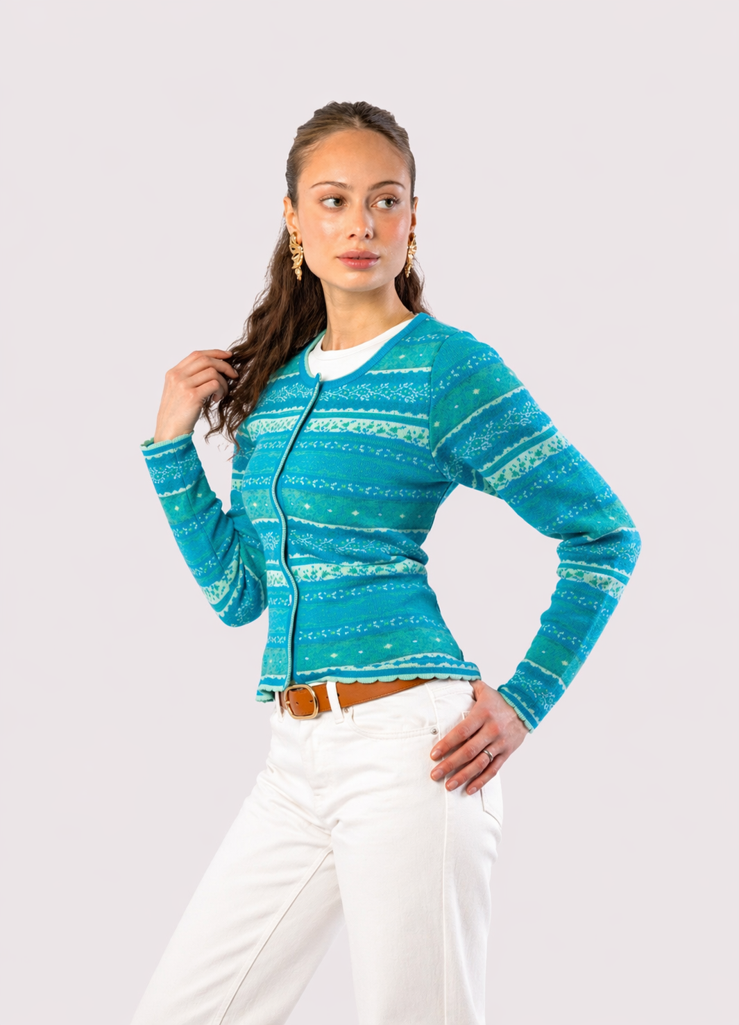 Short Knit Cardigan – Four Colors – Ocean
