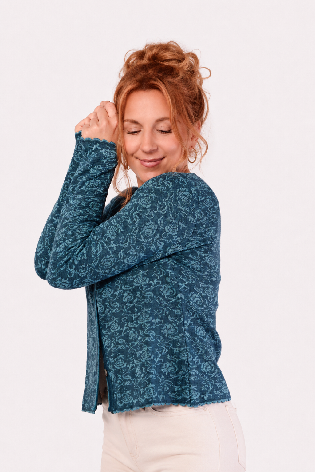 Short Knit Cardigan – Rose – Petrol