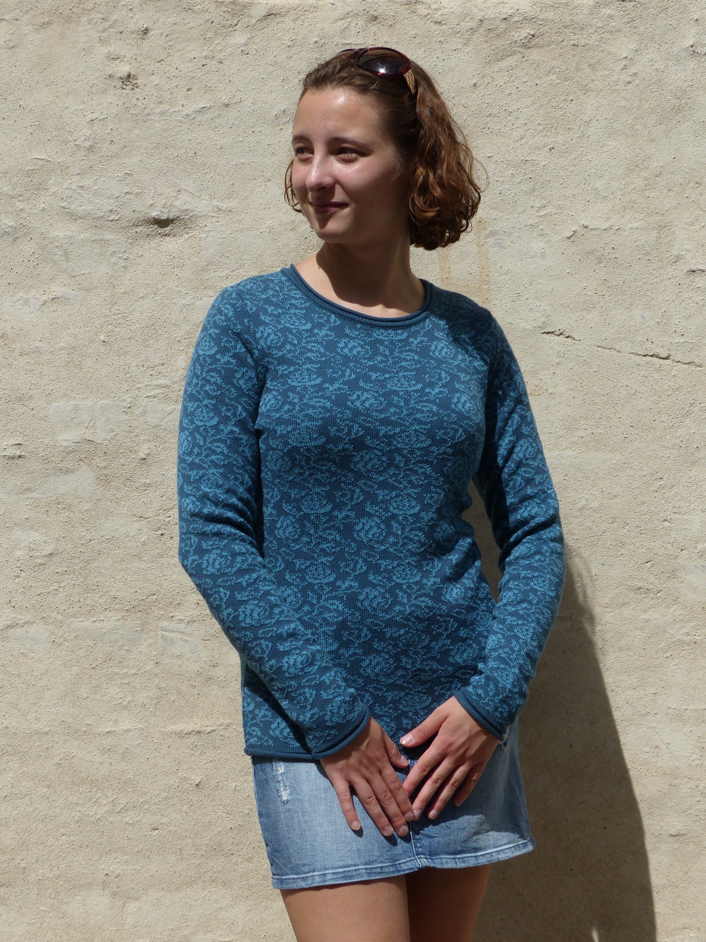 Pullover - Petrol Rosen