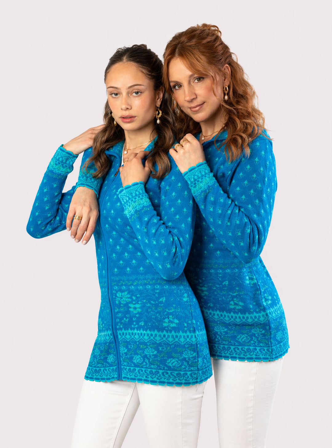 Hooded Knit Jacket – Tulip – Turquoise