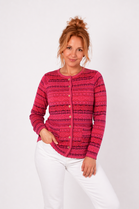 Long Knit Cardigan – Four Colors – Berry