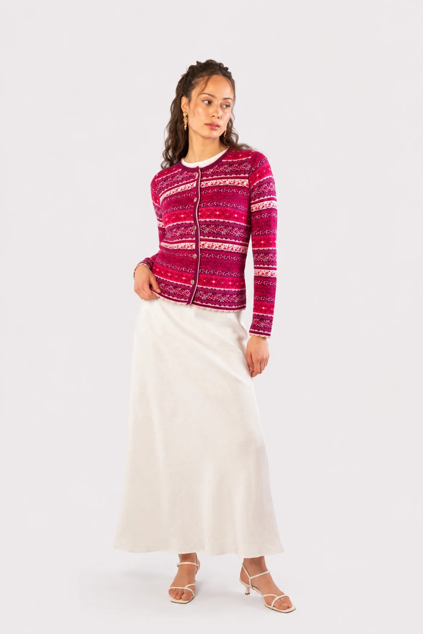 Short Knit Cardigan – Four Colors – berries and cream